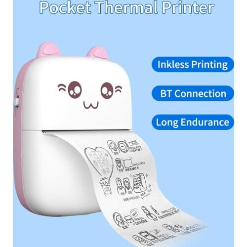Label Printer Mini Portable Thermal Printer BT Wireless Printer Compatible with Android iOS for Printing Error Photo Memo
