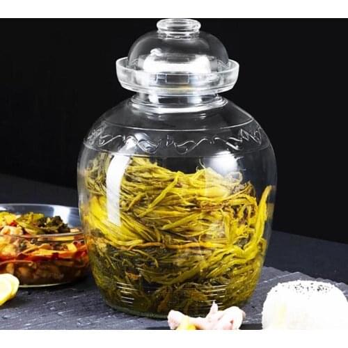 Transparent Thicken Glass Kimchi Jar Home Pickle Jars Pickling Pickles Container Pickled Sealed Storage Tank Kitchen Accessories