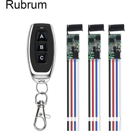 Rubrum DC 12V 24V Mini 433MHz Remote Control Switch RF Relay 1CH Wireless Controller Receiver Transmitter On Off Smart Switches