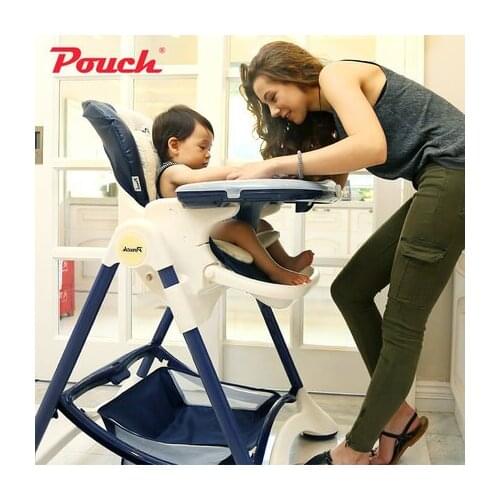 Luxury Leather Baby Highchair Multifunctional Portable Child Dining High Chair Baby Feeding Folding Seat