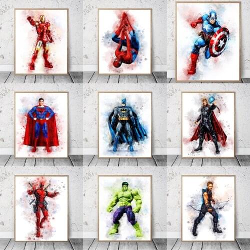 Marvel Avengers Superhero Posters And Prints Iron Man Canvas Painting On The Wall Graffiti Art Picture Kids Bedroom Decoration