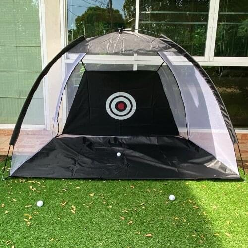 Indoor/Outdoor 2M Golf Practice Net Tent Golf Hitting Cage Garden Grassland Practice Tent Golf Training Equipment Mesh Hit Net