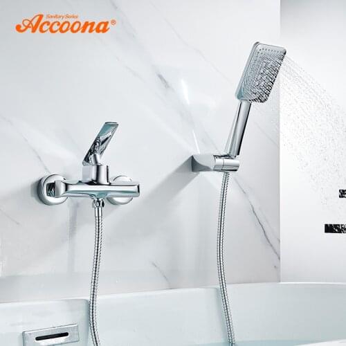 Accoona Single Handle Bathtub Faucet Chrome Black White Hot and Cold Water Faucet Bathroom Faucets A80123 A80123F A80123GR