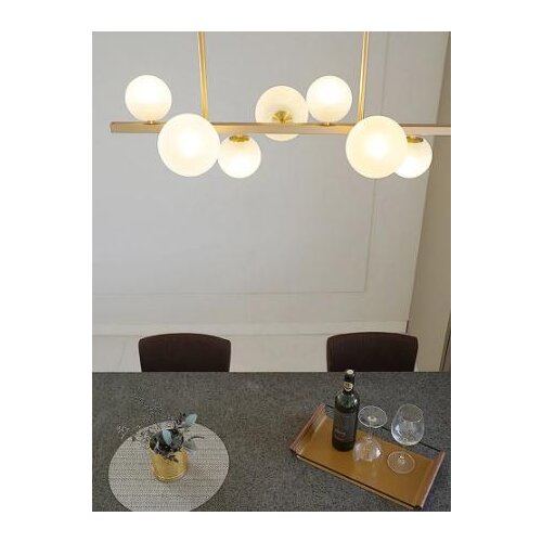 Modern Light Luxury Chandeliers Pipe Suspension Horizontal Chandelier Dining Room Ceiling Hanging Lamp Kitchen Island Droplight