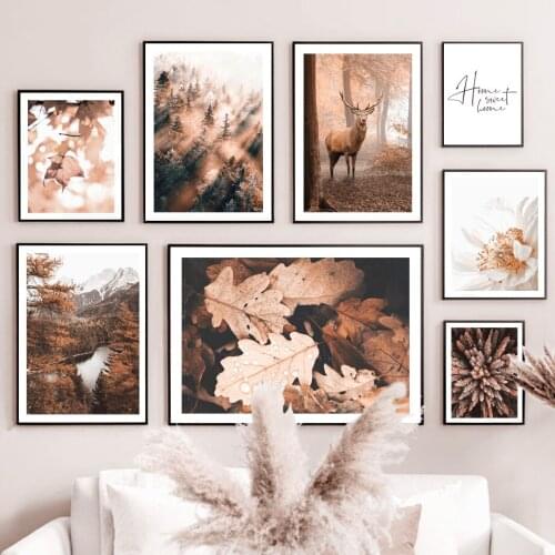 Sunlight Maple Leaf Autumn Landscape Wall Art Canvas Painting Nordic Posters And Prints Wall Pictures For Living Room Fall Decor