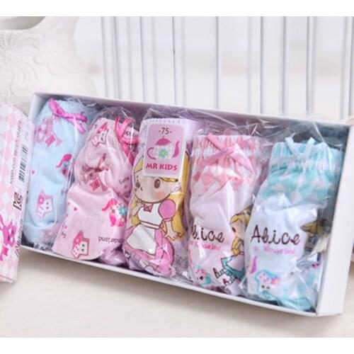 5 Pcs/lot Kids Baby Girls Briefs Cartoon Childrens Underwear Cotton Soft Girls Panties Comfortable Child Underpants