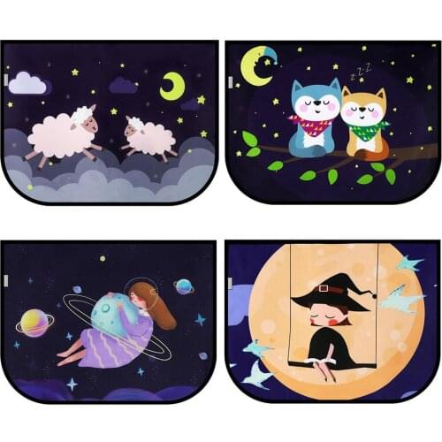Universal Car Side Sunshade Cartoon Curtain Window Sun Curtain Cars Rear Side Car Accessories For Kids Curtains Drop Shipping
