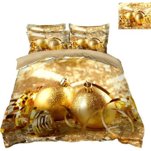 Yellow 3D bedding sets bedsheet Duvet Pillowcase bed cover Twin king Queen California king Merry Christmas Textiles decorate