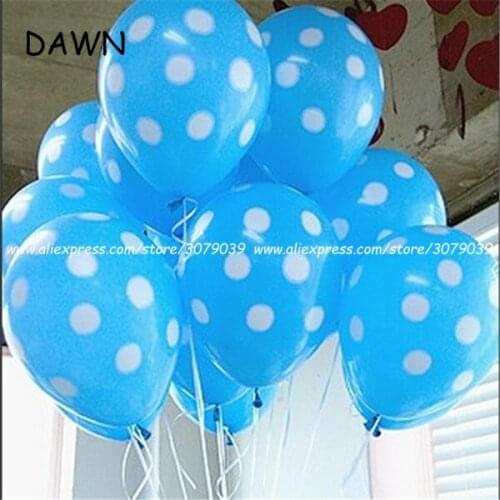 10pcs/lot 12inch Polka dot latex balloon Wedding birthday Decoration Supplies Party Supplies Black Red kid toys