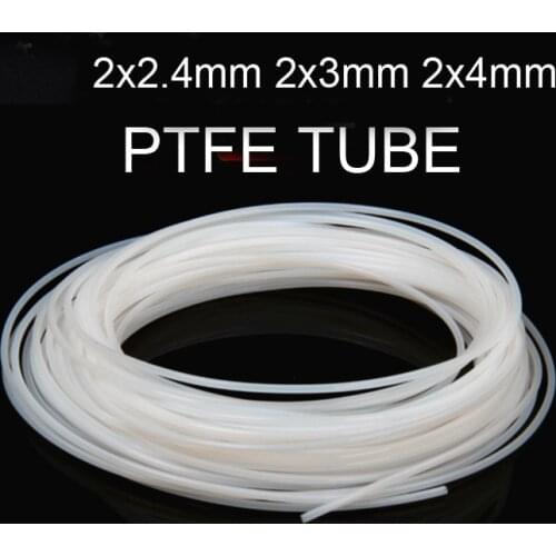 2x2.4mm 2x3mm 2x4mm 2mm 2.4mm Ptfe tube F4 hose polytetrafluoroethylene tubing acid base Oil resistant corrosion pipe 3d
