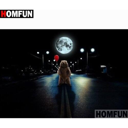 HOMFUN Full Square/Round Drill 5D DIY Diamond Painting "Bear balloon" Embroidery Cross Stitch 5D Home Decor A15908