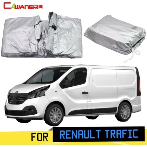 Cawanerl Full Car Cover Outdoor Anti-UV Sun Shade Rain Snow Scratch Protection MPV Cover Windproof For Renault Trafic 2001-2019
