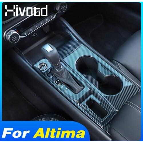 Hivotd Central Control Gear Panel Cover Trim Strip Interior Decoration Car Accessories Auto Styling For Nissan Altima 2019-2021