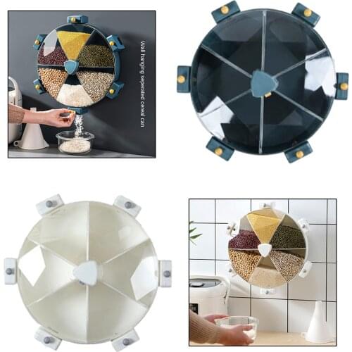 Cereal Dispenser Dry Food Coffee Bean Storage Container Wall-mounted Round