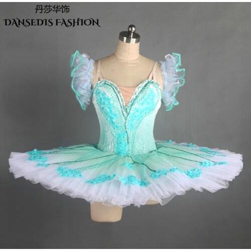 Elegant Green Classical Pancake Ballet Tutu,Women/Child Stage Competition Performance Costume,Ballerina Professional Dance Dress