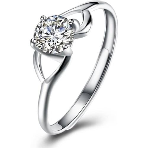 ZEMIOR Sterling Silver 925 Rings Inlaid Cubic Zirconia Adjustable Ring For Women New Year Gift To Friend Creative Hot Jewelry