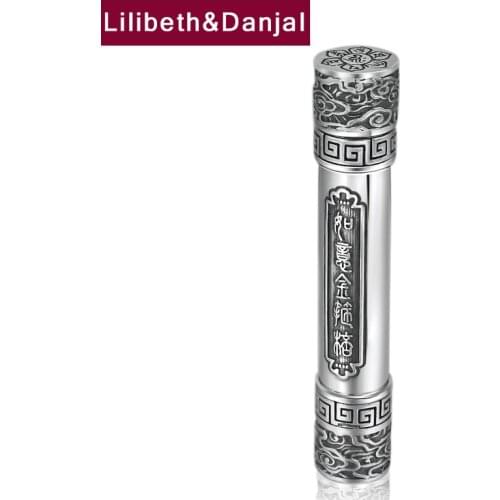 Creative Rechargeable Cigarette Lighter 925 Sterling silver Buddha Mantra Cloud Necklace Pendant Fine Jewelry Women Men 2020 P03
