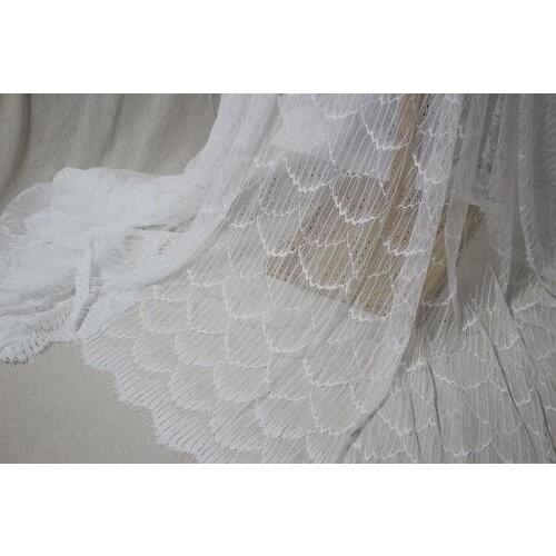 GLace 3M/Lot 100% Polyester wave pattern eyelash lace fabric dress bottoming shirt wedding dress veil accessories TX634