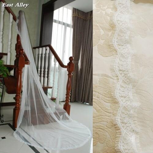 1 Tier lace 118" (3M) Cathedral bridal veil with Metal Comb Wedding Accessories