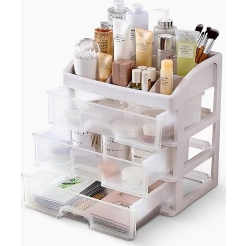 Makeup Organizer Desktop Drawer Storage Boxes Office File Separation Cosmetic Brush Jewelry Container Plastic Finishing Box Rack