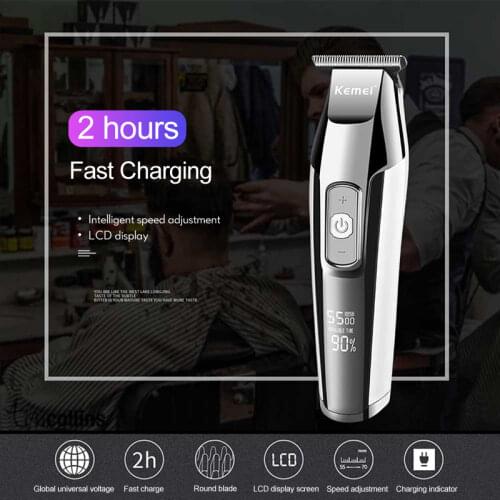 Kemei Professional Hair Clipper for Men Electric Hair Trimmer Razor Haircut Tools LCD Diplay Hair Cutting Machine Barber Clipper