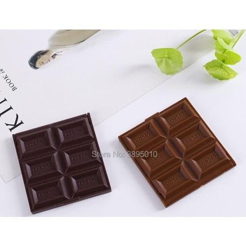 Cute Mini Makeup Mirror Chocolate Cookie Shaped Square Pocket Mirror Glass+Plastic Women Girl Lovely F977