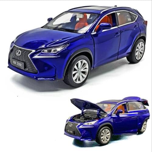 1: 32 Simulation Metal Lexus Nx200t SUV 6-door Acousto-optic Return Force Car Model Childrens Birthday Gift Blue