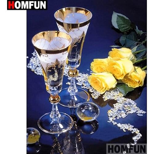 HOMFUN Full Square/Round Drill 5D DIY Diamond Painting "Cup scenery" Embroidery Cross Stitch 3D Home Decor Gift A13322