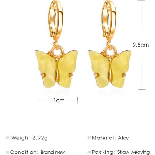 SUMENG New Arrival Butterfly Drop Earrings Animal Sweet Colorful Acrylic Earrings Statement For Women 2020 Fashion Jewelry Gifts