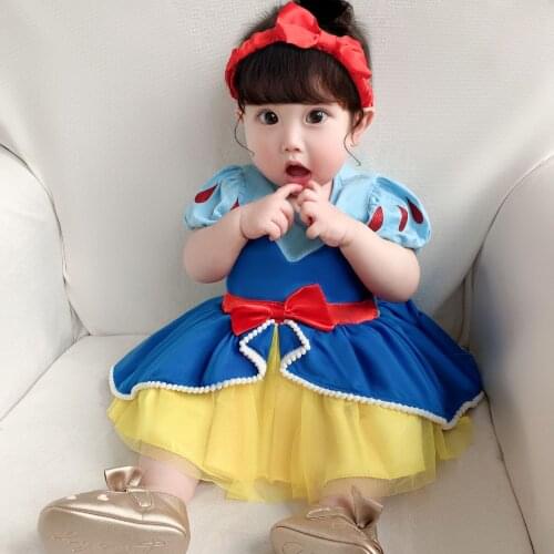Baby Girl Clothes Newborn Princess Baby Dress 1st Birthday Party Toddler Baby Girls Dress Snow White Infant Baby Costume Girl