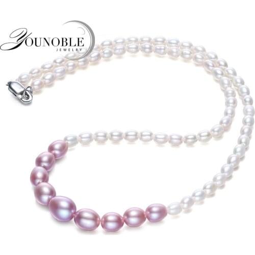 Real Choker Freshwater Half Pearl Necklace For Women,white Gradient Small Pearl Necklace Girl Birthday Gift