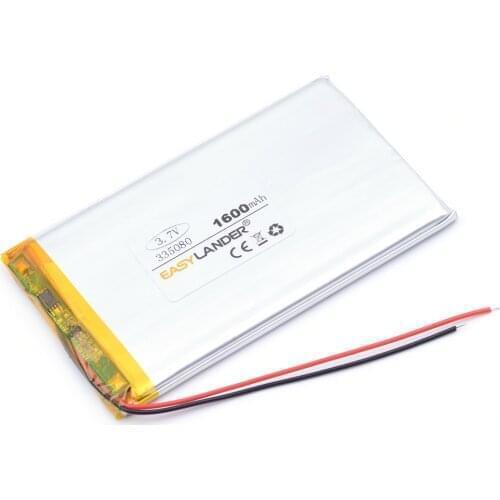 335080 3.7V 1600mAh Polymer Li-ion Battery For Tablet PC Power bank mobile electronic part DIY Speaker Flash lighting 355080