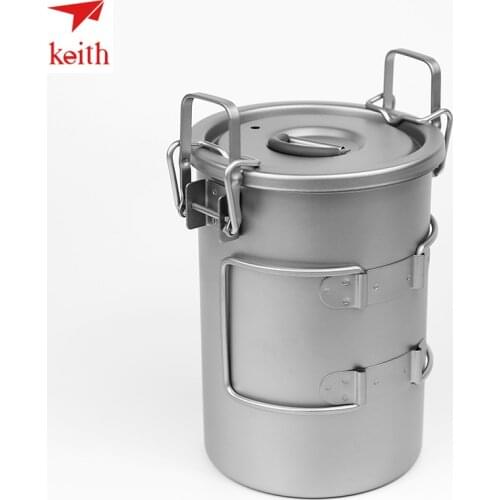 Keith Titanium Cutlery Portable Sauce Pot 900ml Camping Hiking Picnic Cooking Cookware Set Rice Cooker Ti6300 Drop Shipping