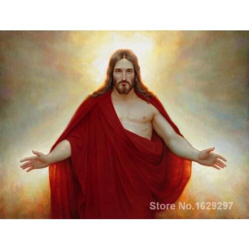 Portrait Woman painting Joseph Brickey The Living Christ handmade High quality