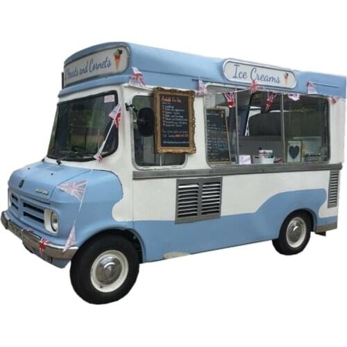 Retro dining car ice cream food vending cart mobile fast food cart ice cream food truck for sale