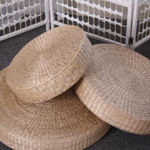 Handmade Straw Futon Meditation Yoga Padded Cushion Kneeling Japanese Tatami Mat chair cushion