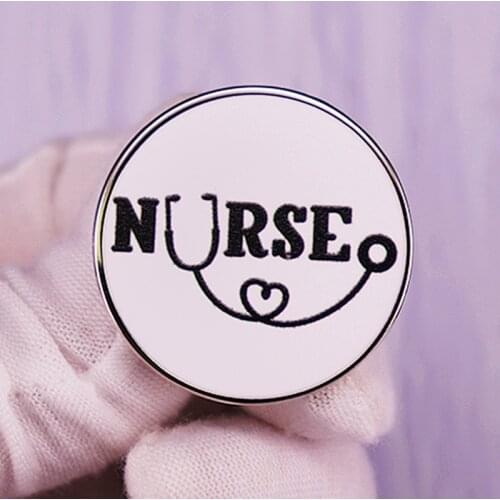 Greys Anatomy Nurse Heart Stethoscope Enamel Brooch Pin Metal Badges Lapel Pins Brooches Jackets Fashion Jewelry Accessories