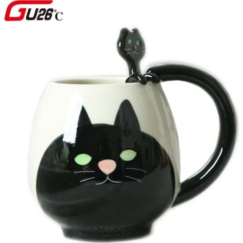 Cute Animal Tea Cups Ceramic Cups And Mugs Coffee Kitchen Mug Cartoon Cat Pig Bear Frog Panda Drinkware New Arriving
