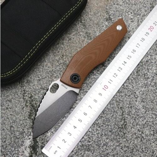 STR flip folding knife copper gasket D2 blade TC4 titanium CF+G10 handle outdoor camping multi-purpose hunting EDC tool