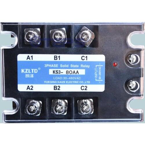 Three-phase solid state relay 80A 220V AC to AC Solid contactor relay 380V