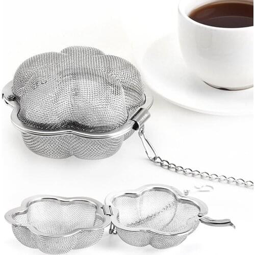 Flower Shaped Stainless Steel Tea Infuser Sphere Locking Spice Tea Ball Strainer Mesh Infuser Tea Filter Strainers Kitchen Tools