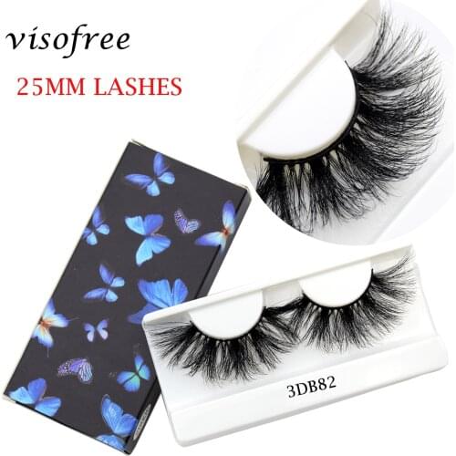 Visofree 25mm Lashes Mink Lashes Fluffy Curly Eyelashes Natural Long Faux Cils Lashes Makeup Eyelash Extension False Eyelashes