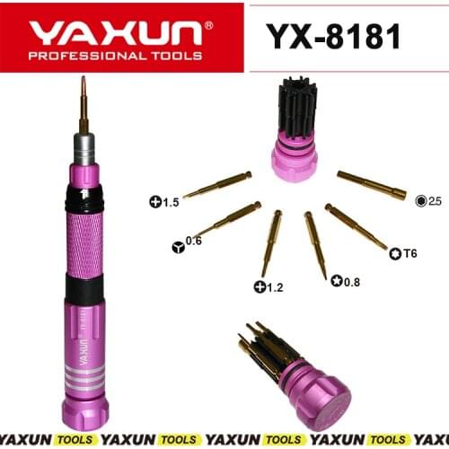 YAXUN YX-8181 6 in 1 portable Screwdriver for iphone7 / Watch,Mobile phone Repair Set Tool Kit New For iPhone 4 5 6 6s Samsung