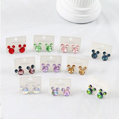 LANFLORA new mickey women Crystal earrings Classic women earrings foreign trade bulk wholesale earrings