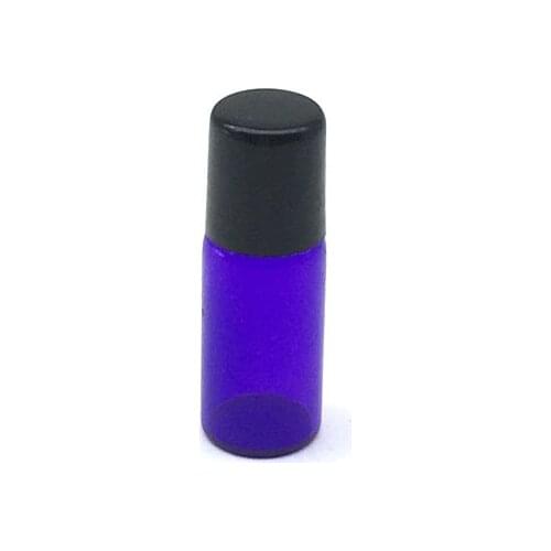 1pcs 3ml Thin Glass Roll on Bottle Sample Test Roller Essential Oil Purpel-blue Vials with Stainless Steel