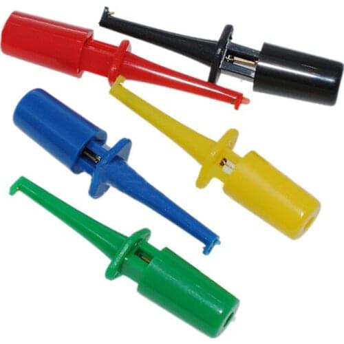 10PCS Mix Color Test Hook Clip Clamp Lead Wire Cable Kit Electronic Multimeter Grabber Test Probe