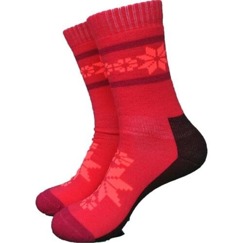 Nordic Winter Warm Outdoor 55% Merino Wool The Whole Terry Thick Hiking Socks Womens Socks( 2 Pairs)