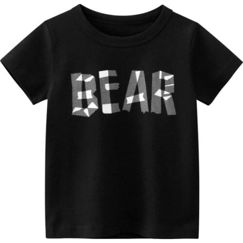 2021 Summer T Shirt Letters Baby Kids Boys Girls Children Cotton Short Sleeves Clothing "DEAR" Print Tee Toddler Outfit Dropship