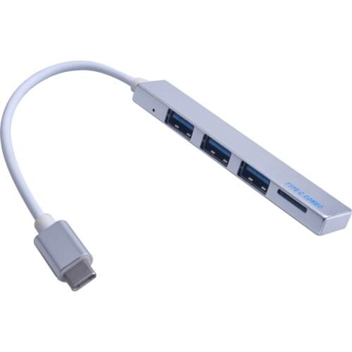 4 in 1 USB 3.1 Type-C Hub To USB 3.0 Magnesium USB-C Hub with TF Reader Slot 3 Port for MacBook Pro/Air Computer Accessories