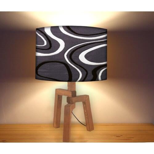 Cartoon Pattern Lampshade, Wood Floor Standing Modern Lampshade